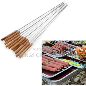 12 Pieces Outdoor Picnic BBQ Barbecue Skewers Roast Stick
