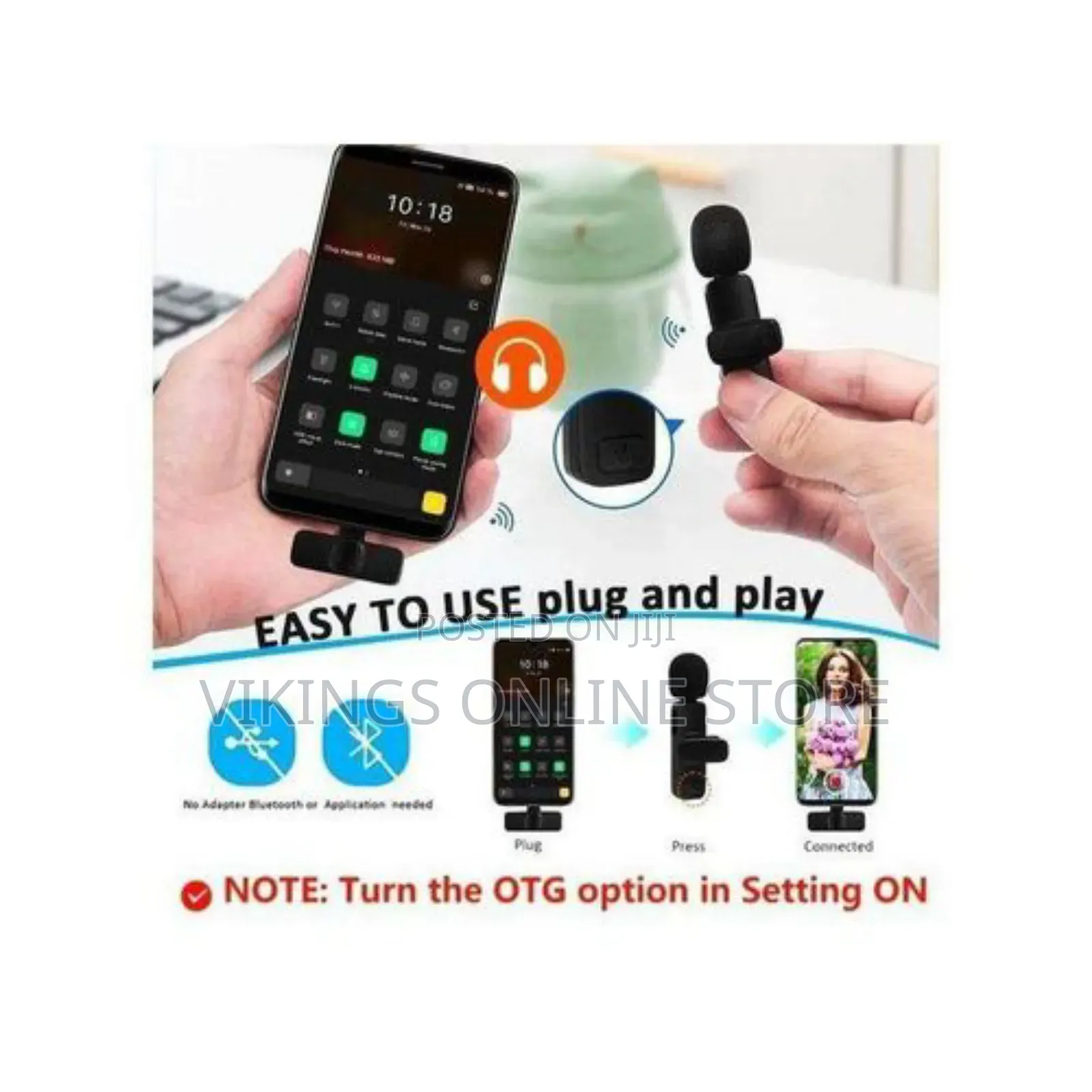 For iPhone Android + IOS Adapter Single Type-C Microphone