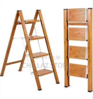 Wooden Ladder With Rubber Stand