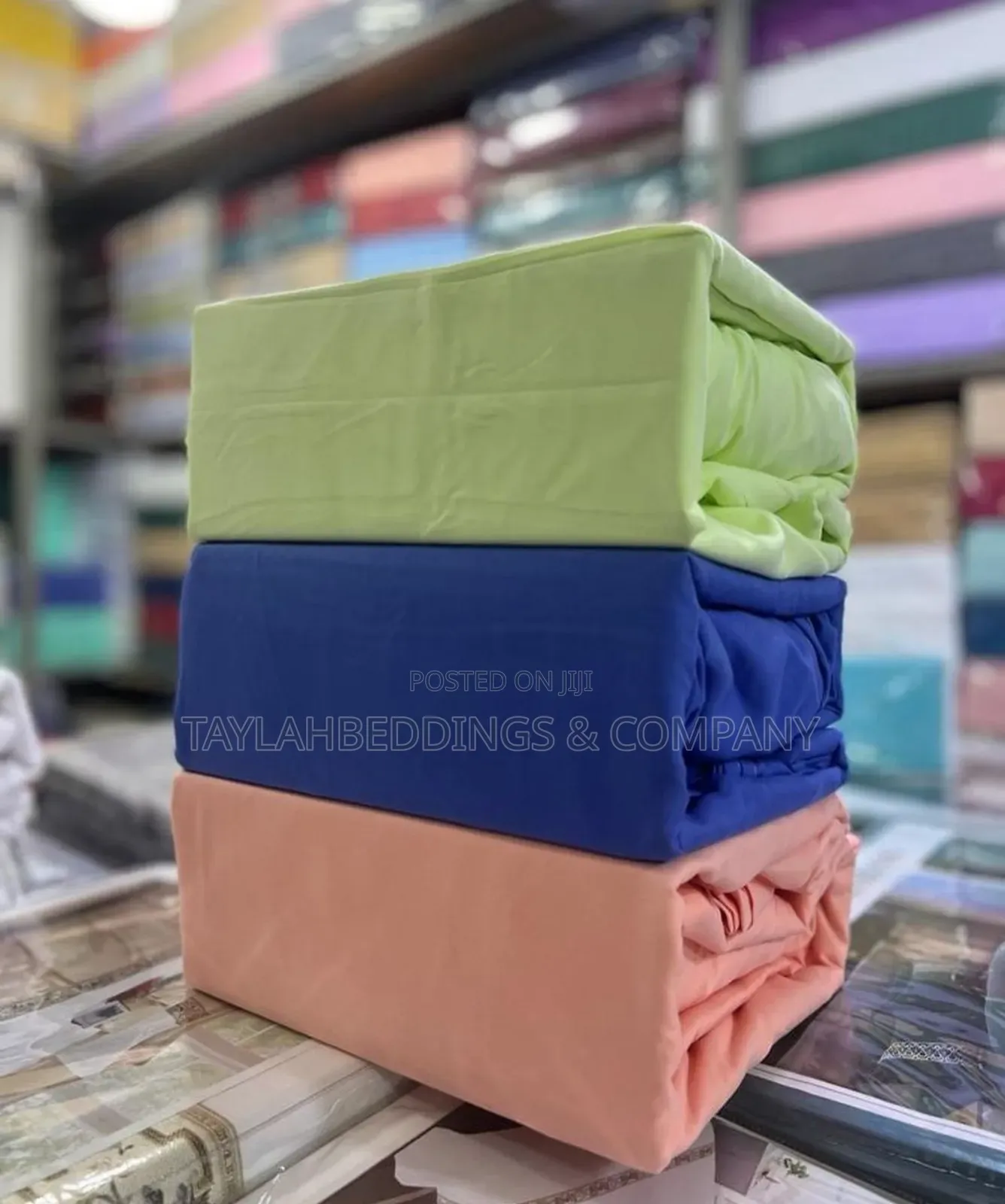 4pcs Fitted Bedsheets Green, Blue, Orange Plain Colours