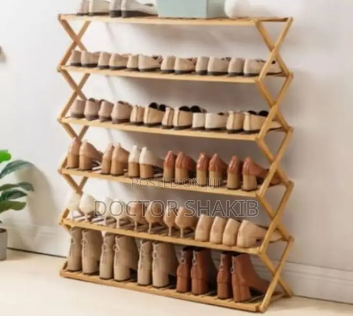 Durable Foldable Eco-Friendly Bamboo Shoe Rack