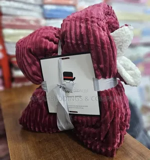 Throw Plain Soft Blanket Fleece Cozy Warm Chic Maroon Large