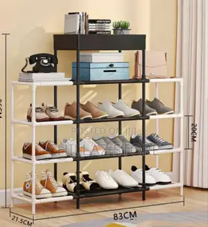 Metallic 4 Layer Shoe Rack
