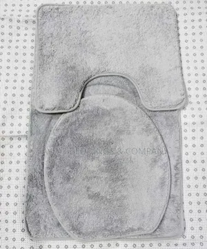 Light Gray Toilet Bath Mat 3 Pieces