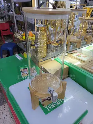 Unique Juice/ Water Dispenser Glass With Bambo Stand