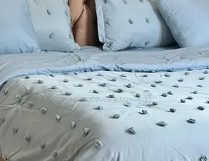 6 Piece Luxury Embroidered Bedding Set - Light Blue