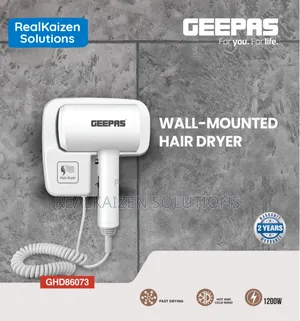 GEEPAS Wall Mounted Hand |Hot And Cold Wind Hair Dryer 1200W