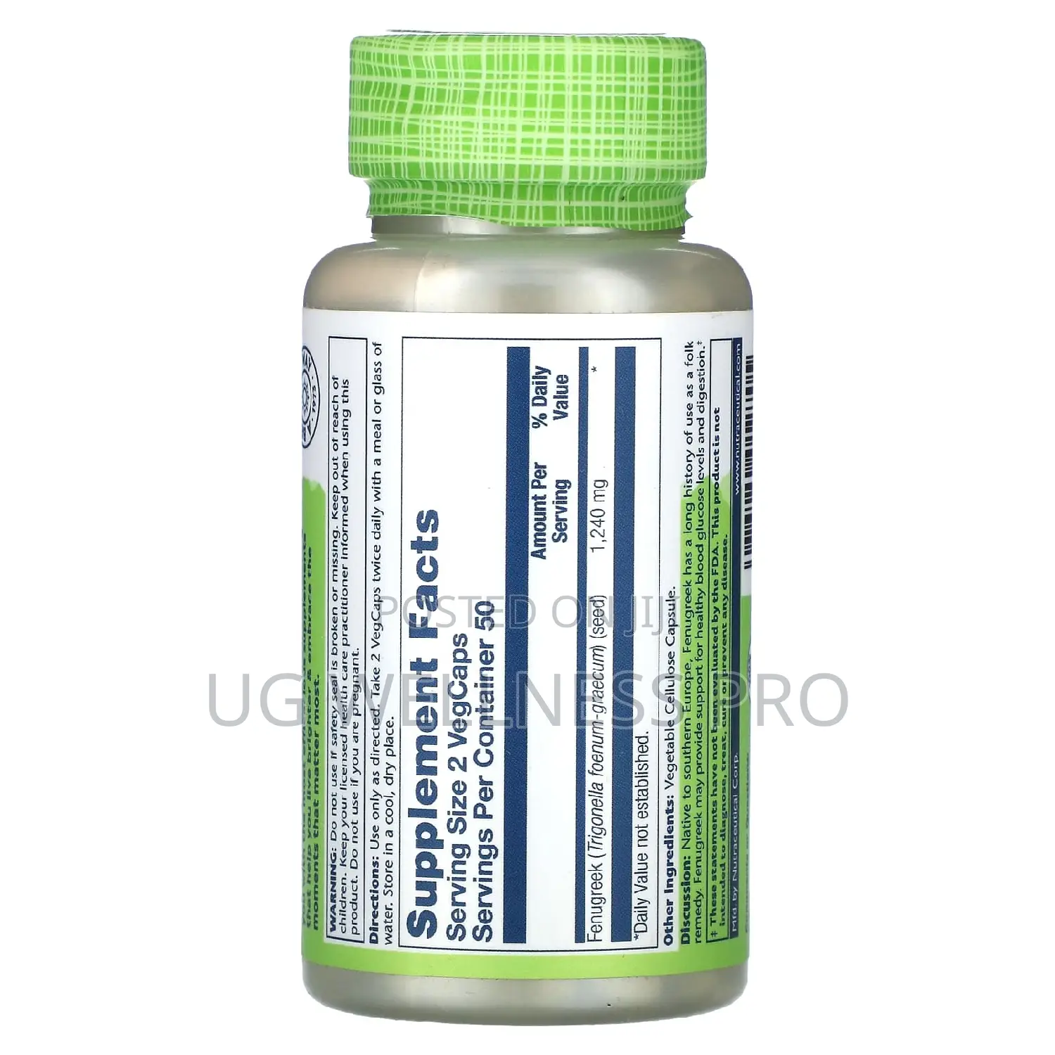 Solaray, True Herbs, Fenugreek, 1,240 Mg, 100 Vegcaps