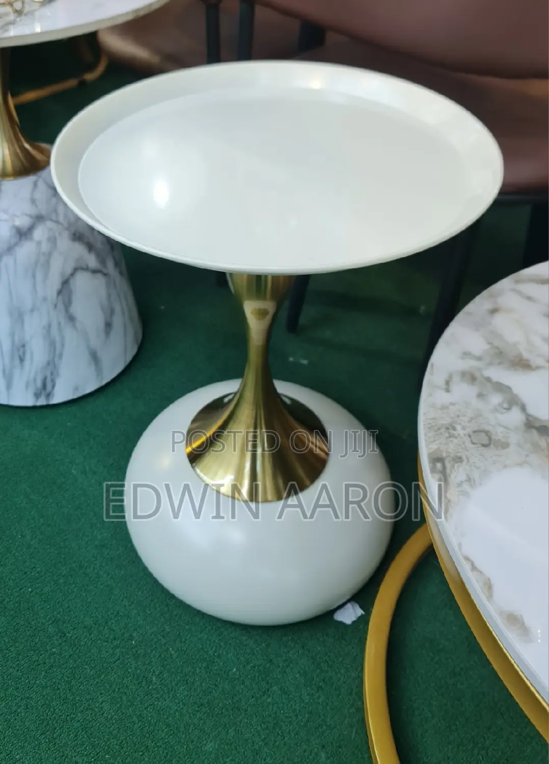 Side Coffee Tables With Gold Stands