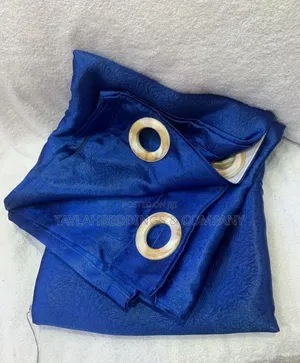 Dark Blue Light Filtering Door Curtains for Living Room
