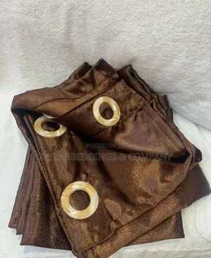 Dark Brown Light Filtering Door Curtains for Living Room