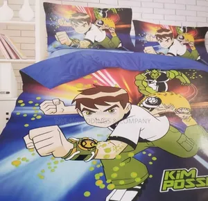3pc Kids Cartoon Ben Ten Printed Cotton Bedcover