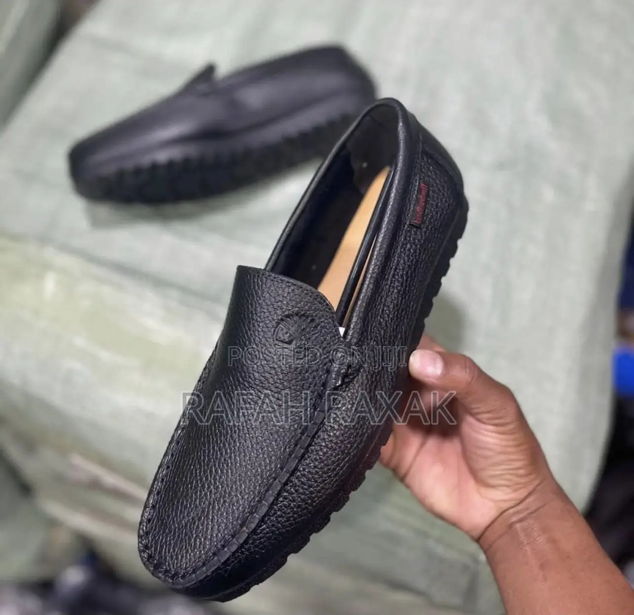 Original Black TIMBERLAND Flat Sole Leather Moccasins
