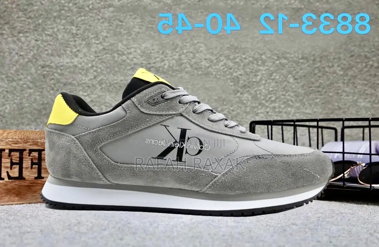 Original Male Grey Calvin Klein CK Sneakers