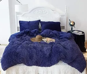 Blue Soft and Warm Wool Fluffy and Warm Nordic Bedcover