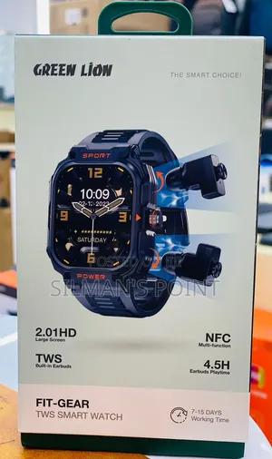Green Lion Fit Gear Smart Watch With Earbuds