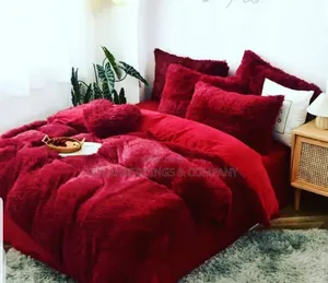 Maroon Soft and Warm Wool, Fluffy and Warm Nordic Bedcover