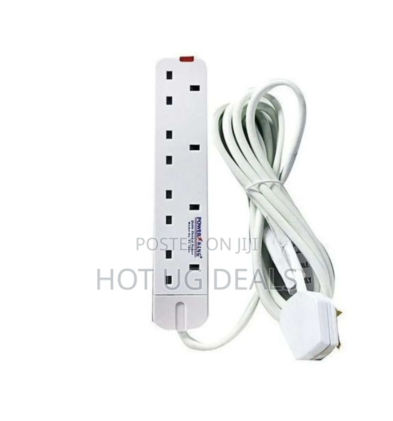 Power King Extension Cable 4 Way - White