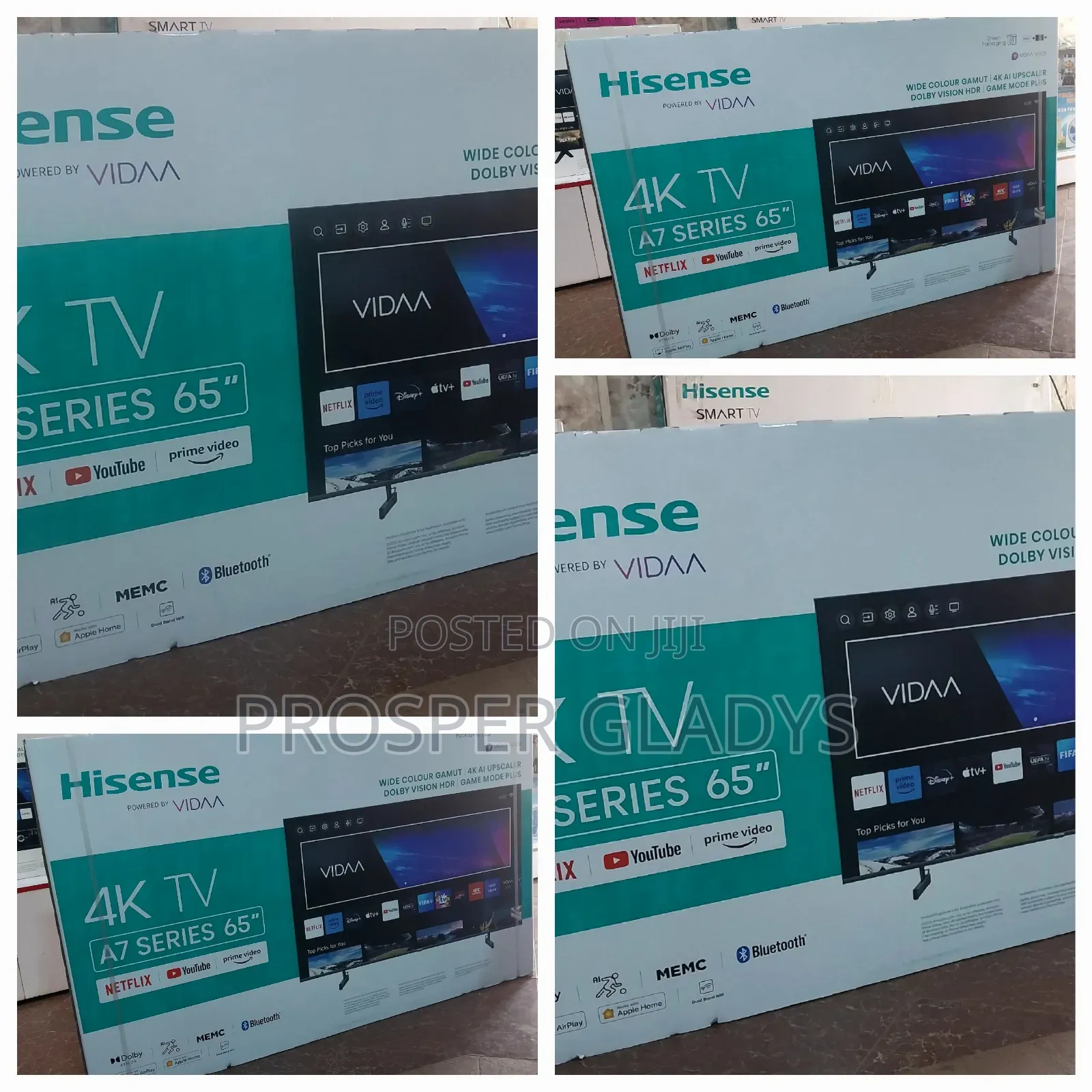 65 Inches Led Hisense Smart UHD Flat Screen.