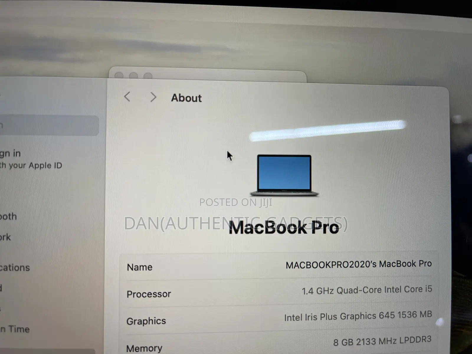Laptop Apple MacBook Pro 2020 8GB Intel Core I5 SSD 256GB
