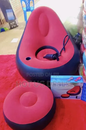 Comfortable Sofar Chair With Footrest Air/Free Pump - Maroon