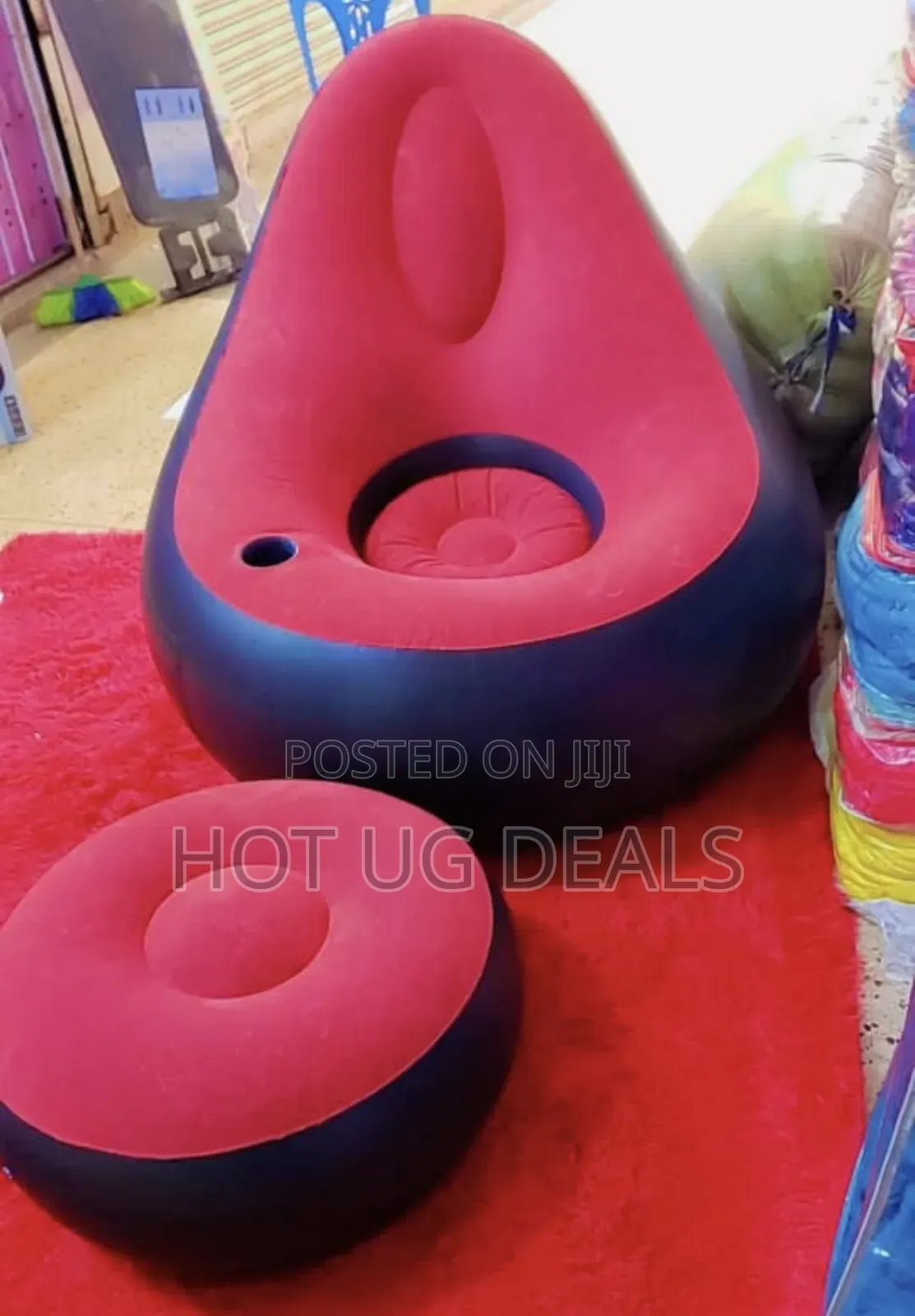 Comfortable Sofar Chair With Footrest Air/Free Pump - Maroon