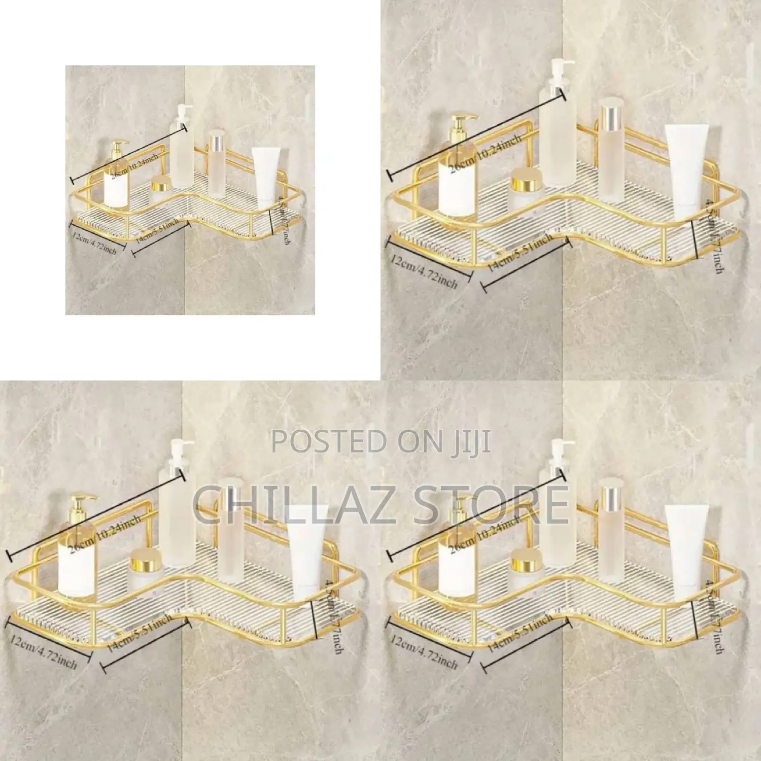 Brand Bathroom Gold Shelf Rack