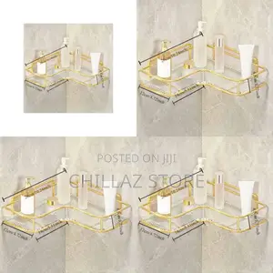 Brand Bathroom Gold Shelf Rack