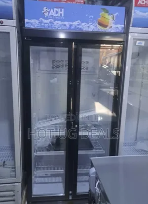 ADH 655 Liters Glass Two Door Display Showcase Refrigerator