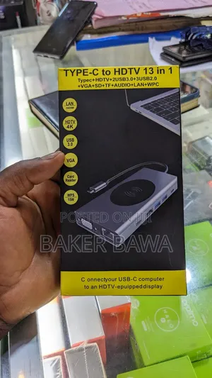 Type C to HDTV 13 in 1 With Wireless Charger