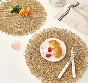 6pcs Woven Paper Crochet Table Placemats