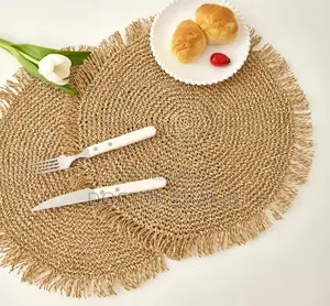 6pcs Woven Paper Crochet Table Placemats