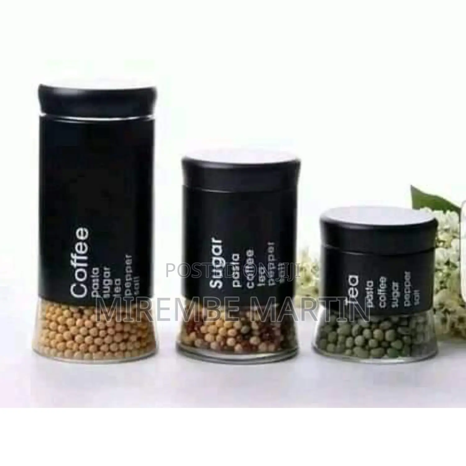 Coffee, Sugar and Tea Storage Sets.