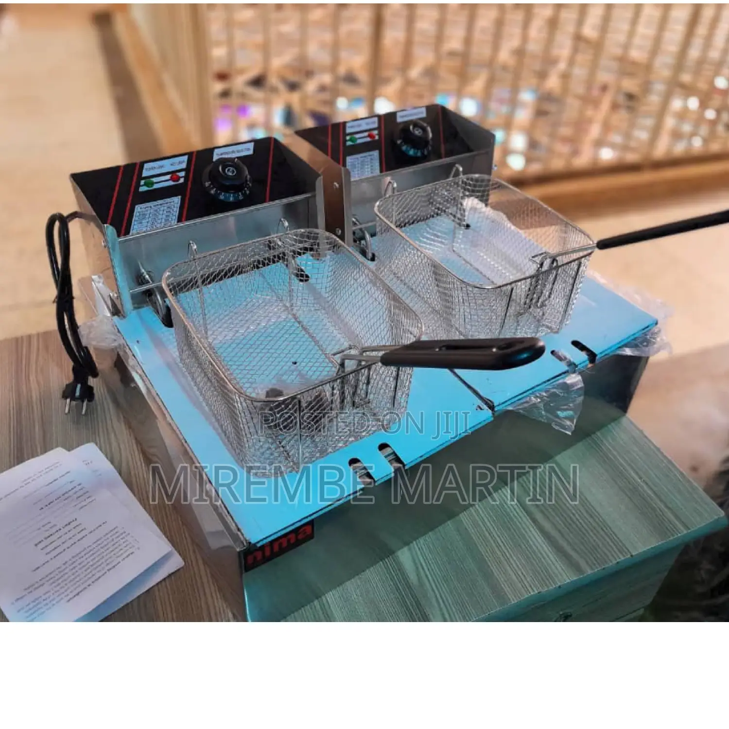 Stainless Steel Double Electric Deep Fryer.
