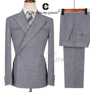 Single Button Men Suit Light Gray.