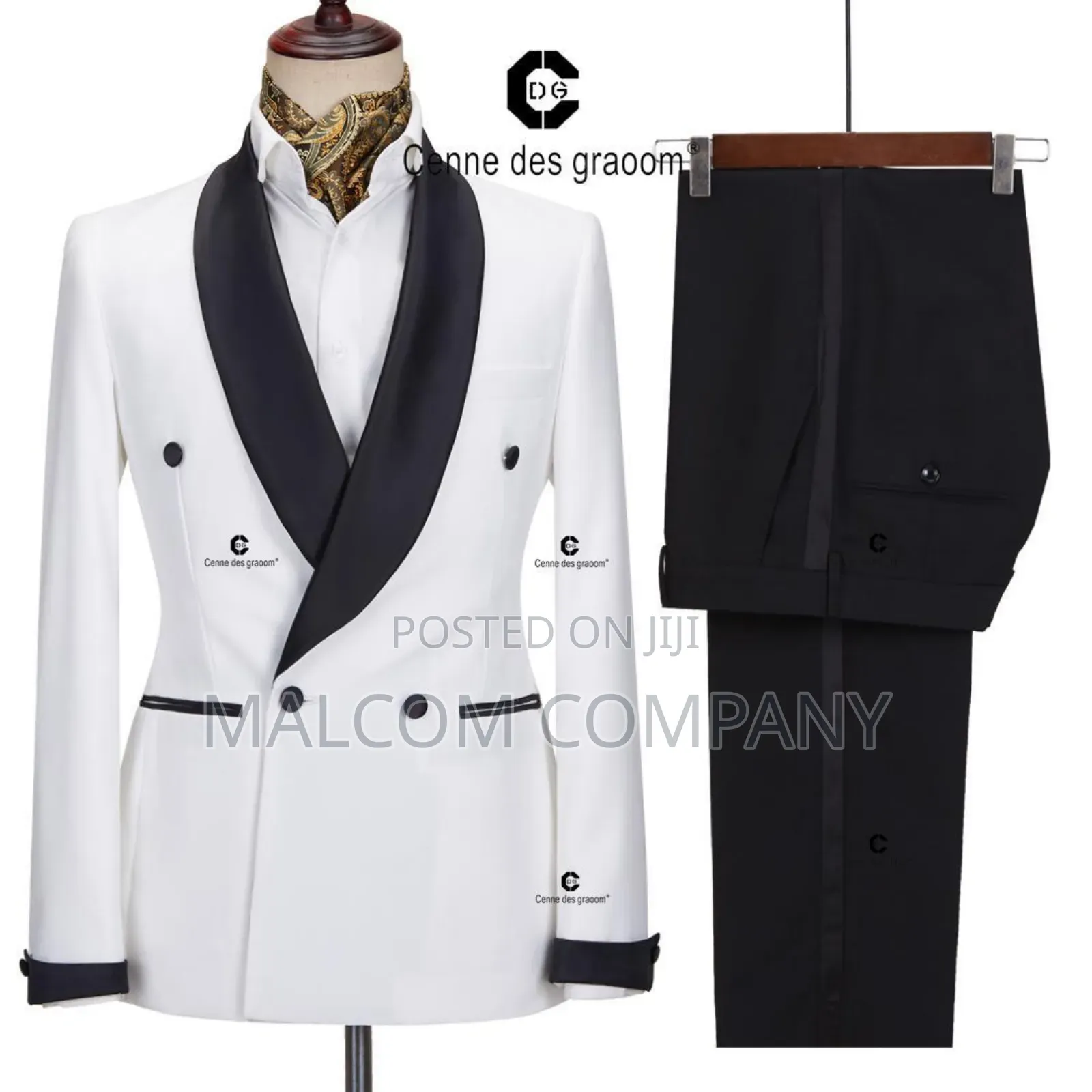 White Double Breast Wedding Suits for Men