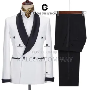 White Double Breast Wedding Suits for Men