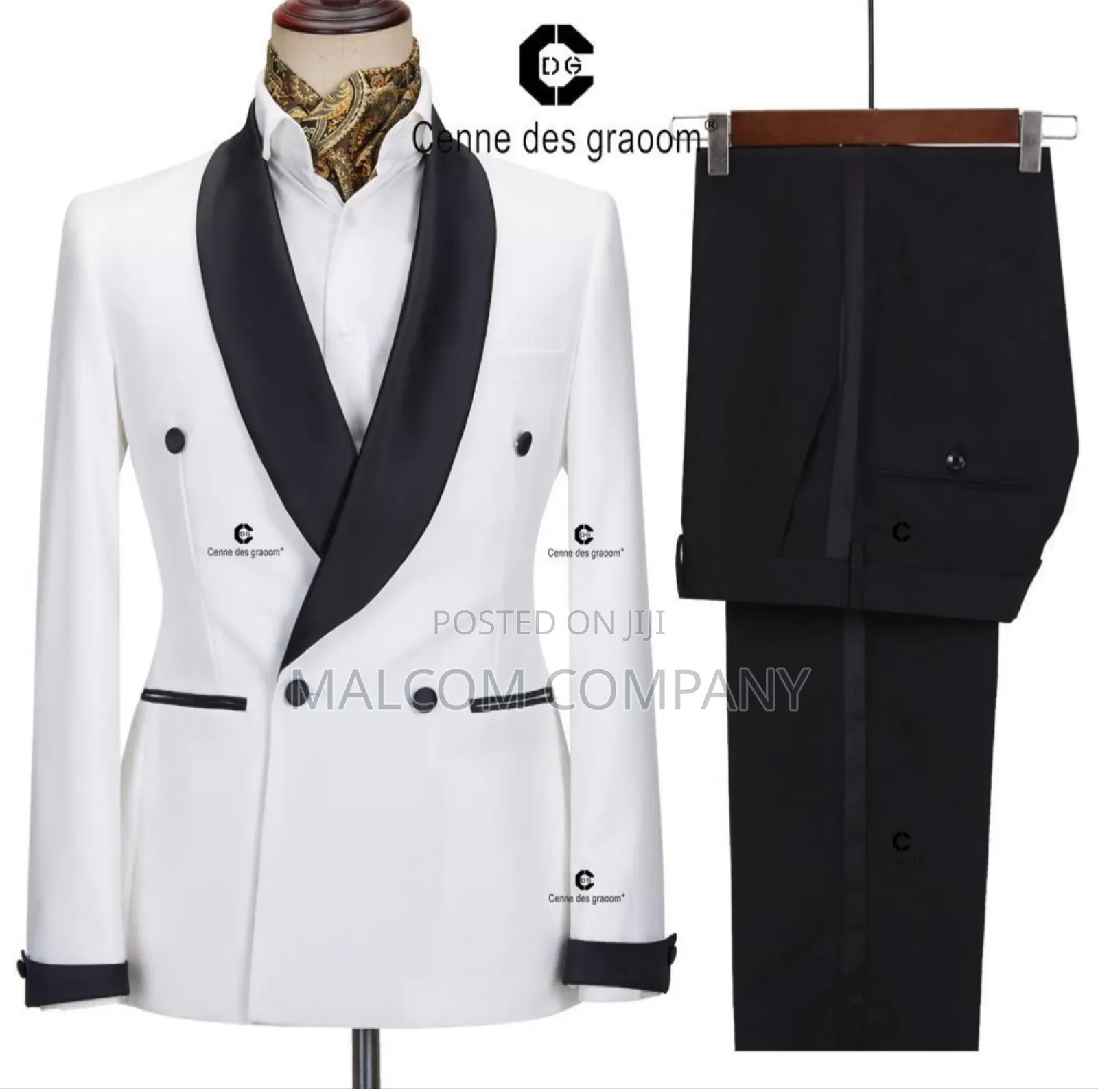 White Double Breast Wedding Suits for Men