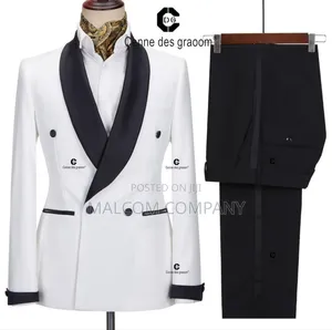 White Double Breast Wedding Suits for Men