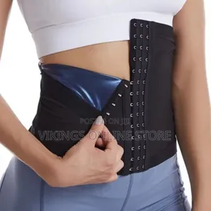 Button Navy)Waist Trimmer for Women Sweat Wrap Waist Corset