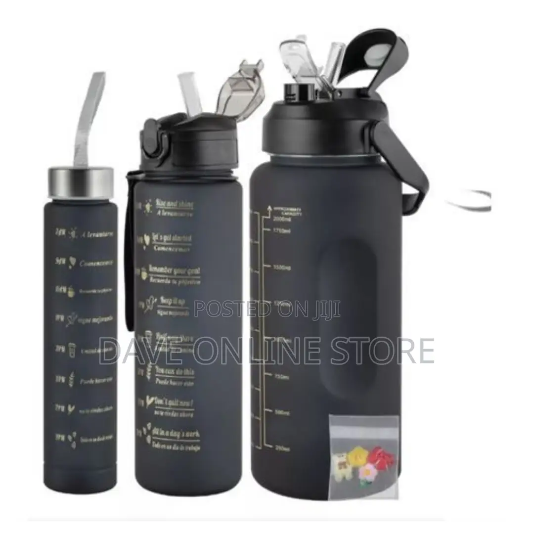 3 in 1 Color Motivational Water Bottle
