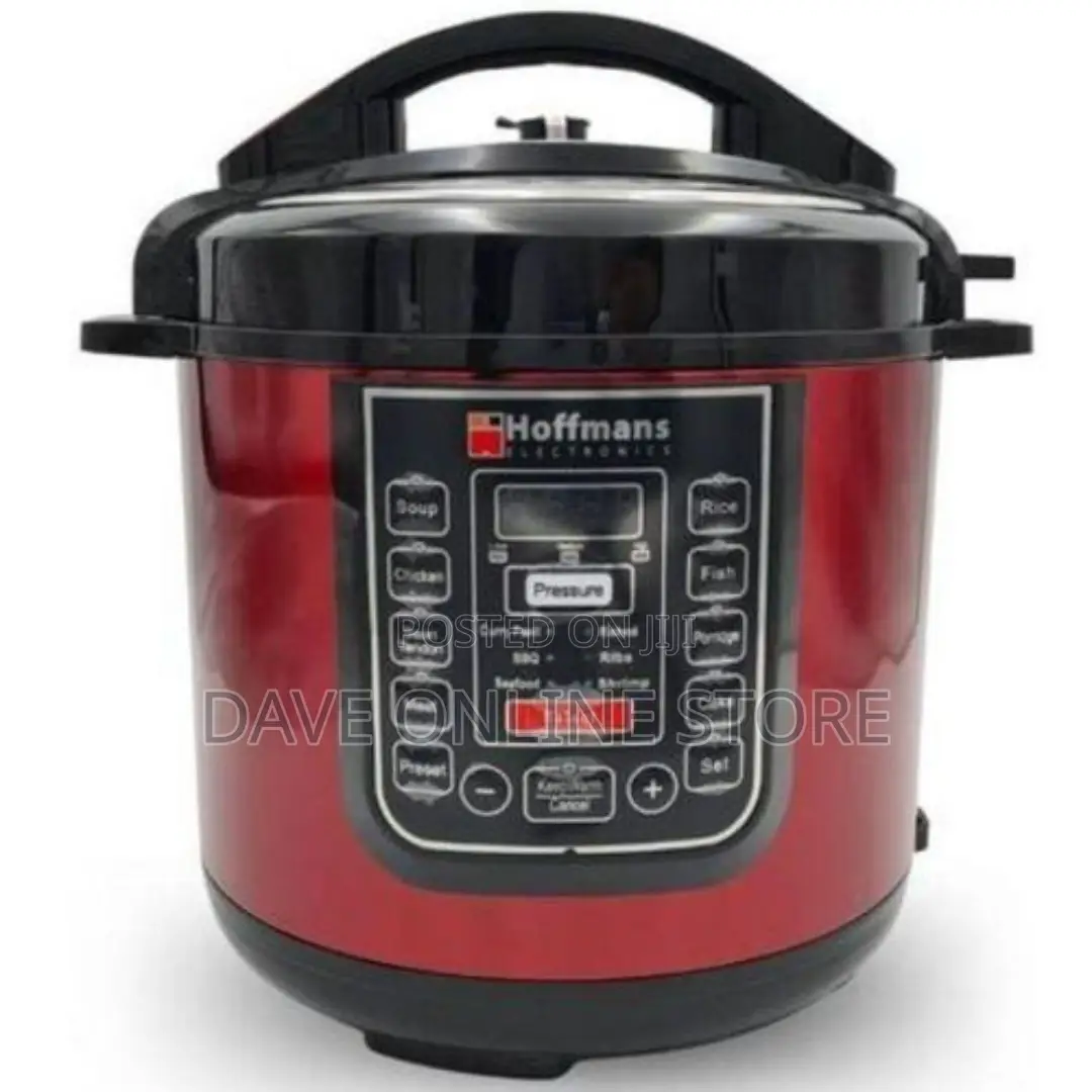 Hoffmans 6.5L 14 in 1 Electric Pressure Cooker - Red, Silver