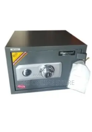 Universal Fireproof Home Safe With Knob And Key- Grey