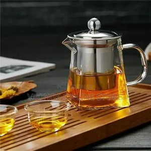550ML Clear Heat Resistant Clear Glass Teapot Jug W Infuser