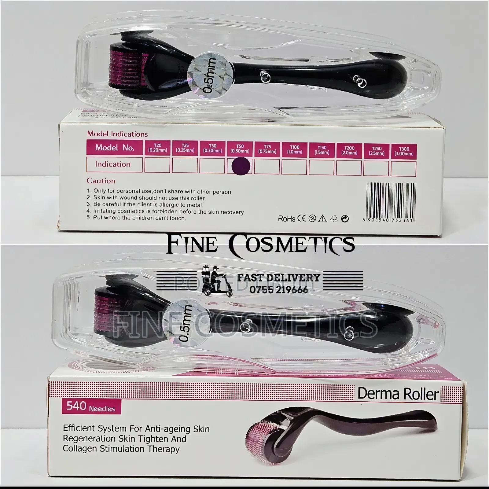 DERMA ROLLER SYSTEM, For Hair + Skin, Cell Regeneration Tool