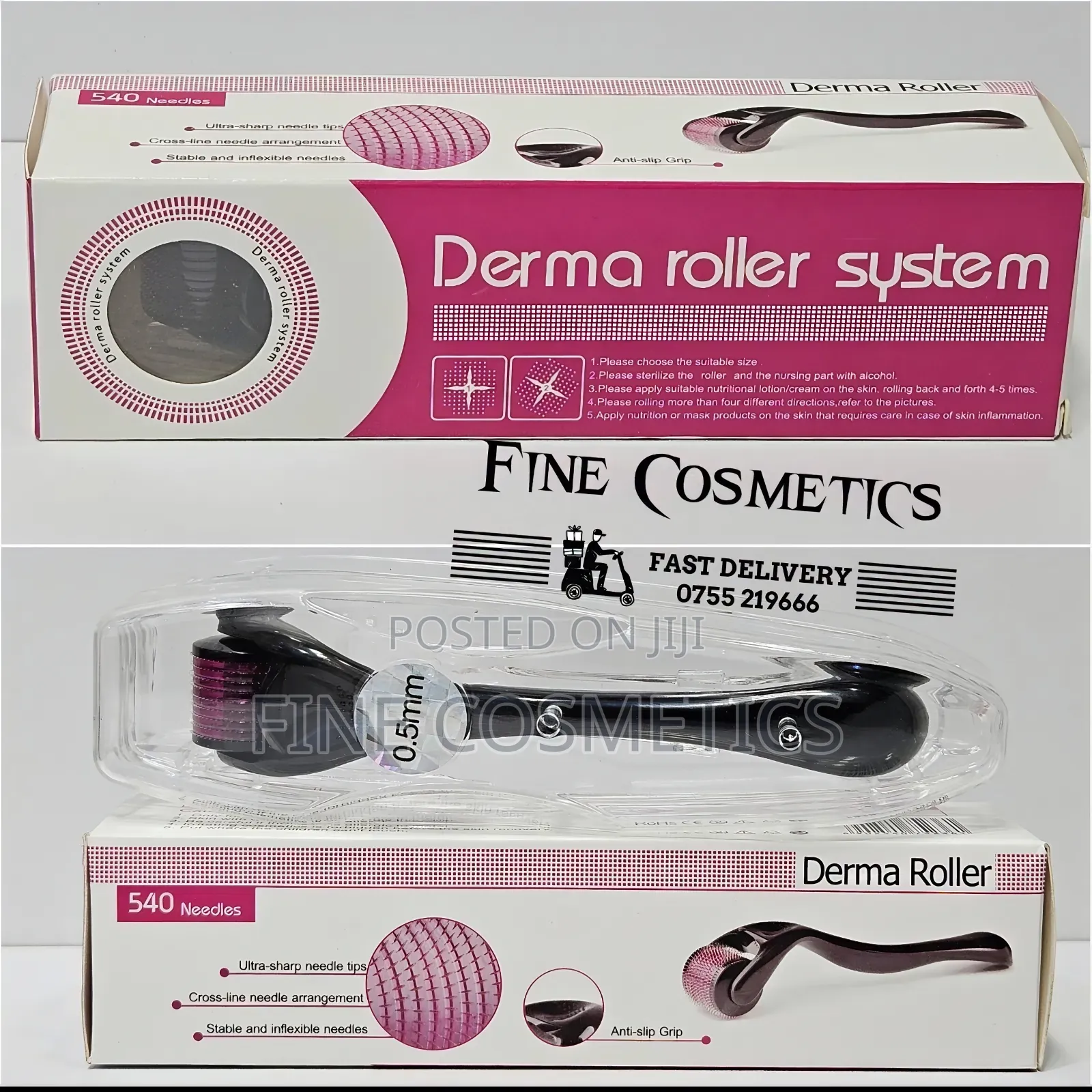 DERMA ROLLER SYSTEM, For Hair + Skin, Cell Regeneration Tool