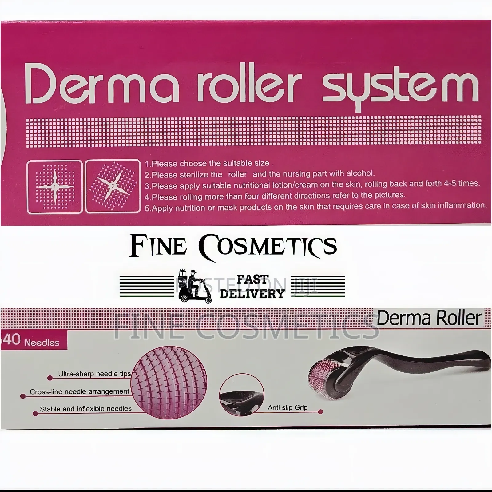 DERMA ROLLER SYSTEM, For Hair + Skin, Cell Regeneration Tool