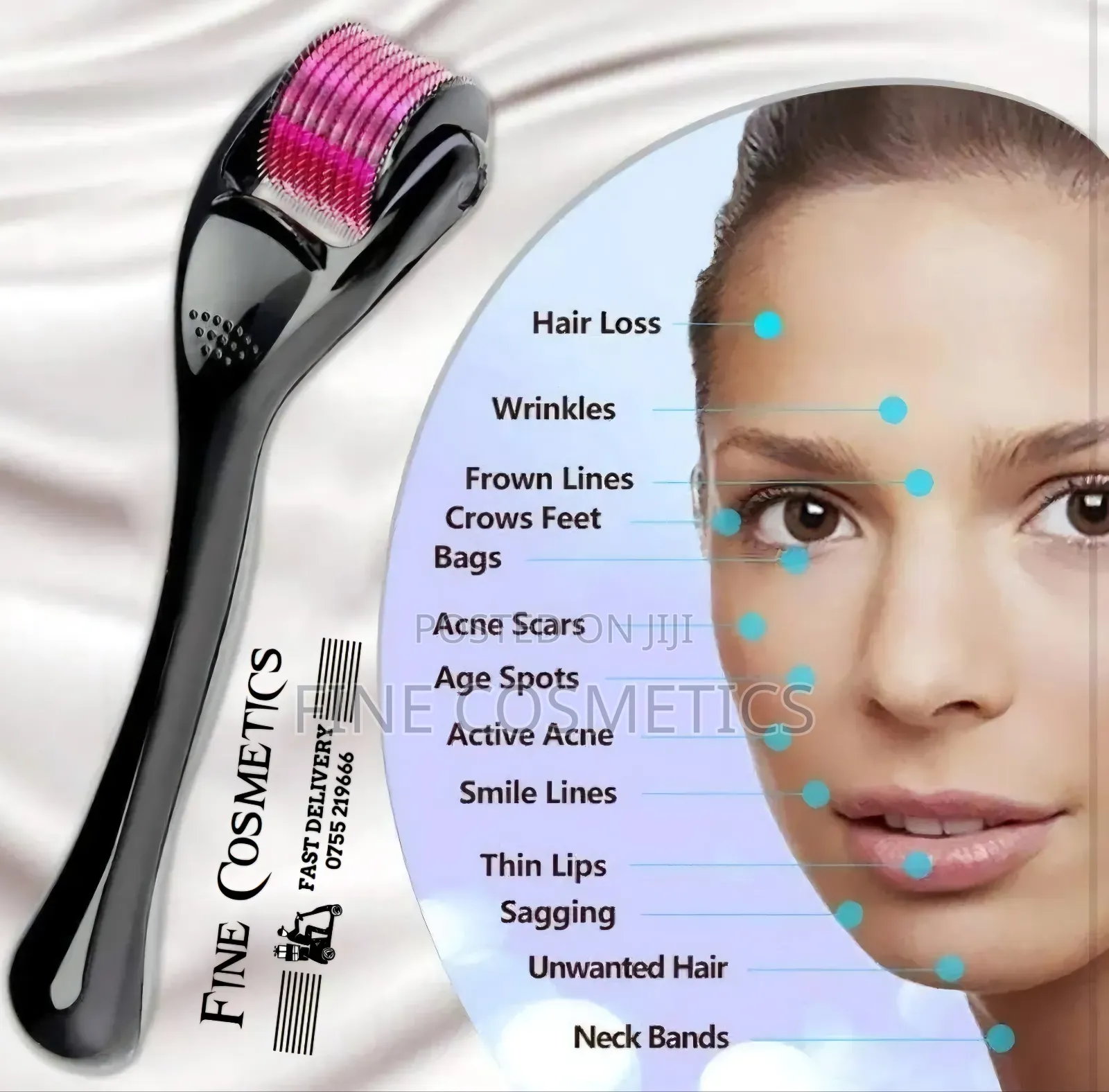 DERMA ROLLER SYSTEM, For Hair + Skin, Cell Regeneration Tool