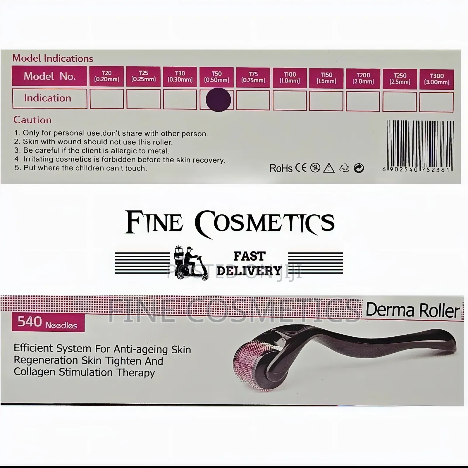 DERMA ROLLER SYSTEM, For Hair + Skin, Cell Regeneration Tool