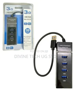 Hub 3.0 Super Speed 4ports Usb Hub-With Power (Black